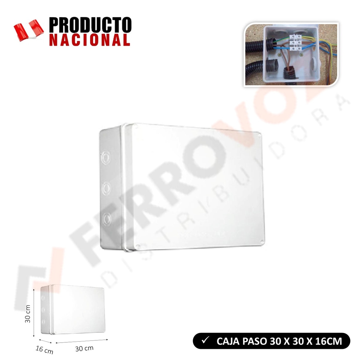 CAJA DE PASO PVC 30X30