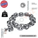 CADENA GALVANIZADA 1/8" 12.4KG ≈ 65 MT.  APROX.