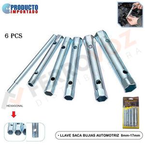 LLAVE SACA BUJIAS 6PCS  8MM-17MM