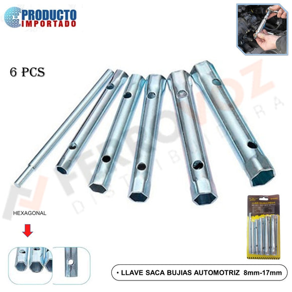 LLAVE SACA BUJIAS 6pcs  8mm-17mm