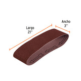 JUEGO BANDA DE LIJA 3" X 21" P/MADERA GRANO 50 ( 5 pzas )