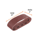 JUEGO BANDA DE LIJA 3" X 21" P/MADERA GRANO 36 ( 5 pzas )