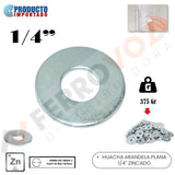 HUACHA ARANDELA PLANA 1/4" ZINCADO (375GR=100PCS APROX)