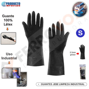 GUANTES JEBE LIMPIEZA INDUSTRIAL "S" calibre 25 (0.5MM GROSOR)