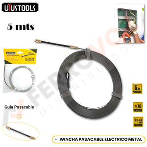 WINCHA PASACABLE ELECTRICO METAL 5 METROS