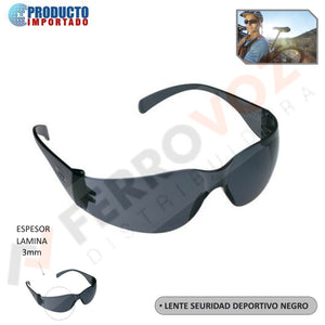 LENTES SEGURIDAD DEPORTIVO NEGRO