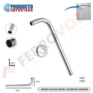 BRAZO DUCHA METAL CROMADO GRANDE 150gr