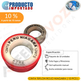 CINTA TEFLON ROJO NIAGARA ( 10 PCS )