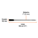 BARRA CAVADORA 1' X 150 CM, ESCOPLO 102 MM, TRUPER