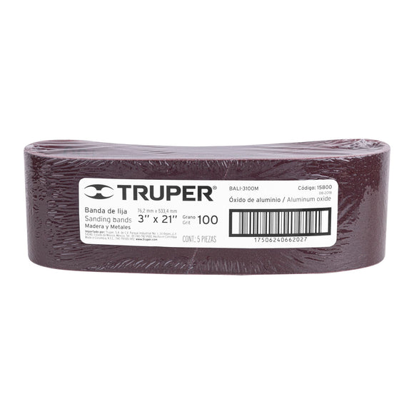 1 BANDA DE LIJA 3 X 21' P/MADERA GRANO 100 EN PAQUETE DE 5