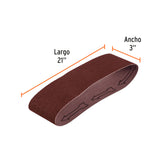 JUEGO BANDA DE LIJA 3"X 21" P/MADERA GRANO 40 ( 5 pzas )