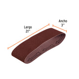 JUEGO BANDA DE LIJA 3" X 21" P/MADERA GRANO 80 ( 5 pzas )