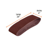 JUEGO BANDA DE LIJA 4" X 24" P/MADERA GRANO 100 ( 5 pzas )