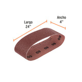 JUEGO BANDA DE LIJA 4" X 24" P/MADERA GRANO 60 ( 5 pzas )