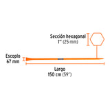 BARRETA PARA TIERRA DURA 1'X150 CM, ESCOPLO 67 MM, TRUPER