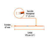 BARRETA PARA TIERRA DURA DE 1'X175 CM, ESCOPLO 67 MM, TRUPER