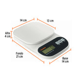 BÁSCULA DIGITAL PARA COCINA, PLATO DE ABS, 5 KG, TRUPER