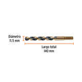BROCA HSS 11.5 MM TRUGOLD PARA METAL, TRUPER EXPERT