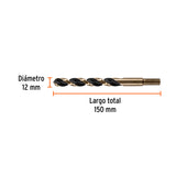 BROCA HSS 12.0 MM TRUGOLD PARA METAL, TRUPER EXPERT