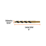 BROCA HSS 15/32' TRUGOLD PARA METAL, TRUPER EXPERT