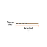 BROCA HSS 3/32' TRUGOLD PARA METAL, TRUPER EXPERT