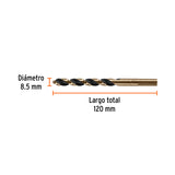 BROCA HSS 8.5 MM TRUGOLD PARA METAL, TRUPER EXPERT