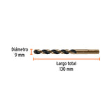 BROCA HSS 9.0 MM TRUGOLD PARA METAL, TRUPER EXPERT