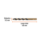 BROCA HSS 9.5 MM TRUGOLD PARA METAL, TRUPER EXPERT