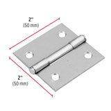 BISAGRA CUADRADA 2' CAPUCHINA , SATINADO, CABEZA PLANA, HERMEX  ( 10 PCS)
