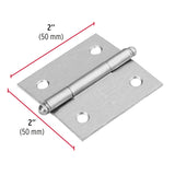 BISAGRA CUADRADA CAPUCHINA  2' ,CROMO MATE, CABEZA REDONDA, HERMEX ( 10 PCS)