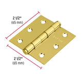 BISAGRA CUADRADA 2-1/2' CAPUCHINA  , LATONADO, CABEZA PLANA, HERMEX ( 10 PCS)
