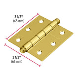 BISAGRA CUADRADA 2 1/2" CAPUCHINA, LATONADO, CABEZA REDONDA, HERMEX ( 10 PCS)