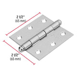 BISAGRA CUADRADA CAPUCHINA  2 1/2' ,CROMO MATE, CABEZA REDONDA, HERMEX ( 10 PCS)