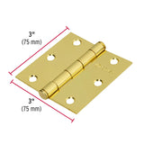 BISAGRA CUADRADA 3' CAPUCHINA  , LATONADO, CABEZA PLANA, HERMEX ( 20 PCS)