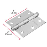 BISAGRA CUADRADA CAPUCHINA  3' ,CROMO MATE, CABEZA REDONDA, HERMEX ( 20 PCS)