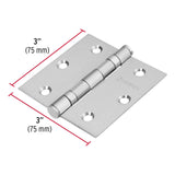 BISAGRA CUADRADA 3' CAPUCHINA  ACERO INOX, CABEZA PLANA RODAJE, HERMEX (10 PCS)