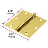 BISAGRA CUADRADA 3-1/2' CAPUCHINA  , LATONADO, CABEZA PLANA, HERMEX ( 10 PCS)