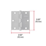 BISAGRA CUADRADA 3-1/2' CAPUCHINA , SATINADO, CABEZA PLANA, HERMEX ( 10 PCS)