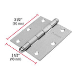 BISAGRA CUADRADA CAPUCHINA  3 1/2' ,CROMO MATE, CABEZA REDONDA, HERMEX ( 10 PCS)
