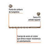 BROCA PARA CONCRETO DE 3/4 X 12', TRUPER
