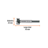 BROCA FORSTNER 25 MM PARA MADERA, TRUPER