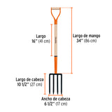 BIELDO PARA JARDÍN, 4 DIENTES, MGO 34', PUÑO 'Y', TRUPER