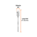BROCA PLANA DE MANITA 3/4' PARA MADERA, TRUPER