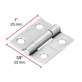 BISAGRA RECTANGULAR 1' ACERO PULIDO, HERMEX