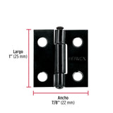 BISAGRA RECTANGULAR FIJA 1' NEGRA, HERMEX ( 20 PCS )