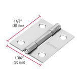 BISAGRA RECTANGULAR FIJA 1 1/2' ACERO PULIDO, HERMEX ( 20 PCS )