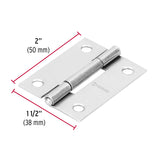 BISAGRA RECTANGULAR 2' ACERO PULIDO, HERMEX