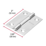 BISAGRA RECTANGULAR FIJA 2' ACERO INOXIDABLE, HERMEX ( 10 PCS )