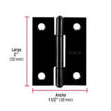 BISAGRA RECTANGULAR FIJA 2' NEGRA, HERMEX ( 20 PCS )