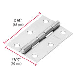 BISAGRA RECTANGULAR FIJA 2 1/2' ACERO PULIDO, HERMEX ( 20 PCS )